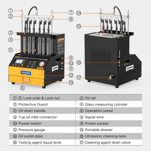 AUTOOL CT500 Industrieller GDI/EFI/FSI Injektor-Wasch und Prüfapparat
