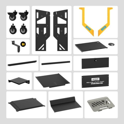 AUTOOL T23 Etagen Transportwagen mit Rädern und Griff