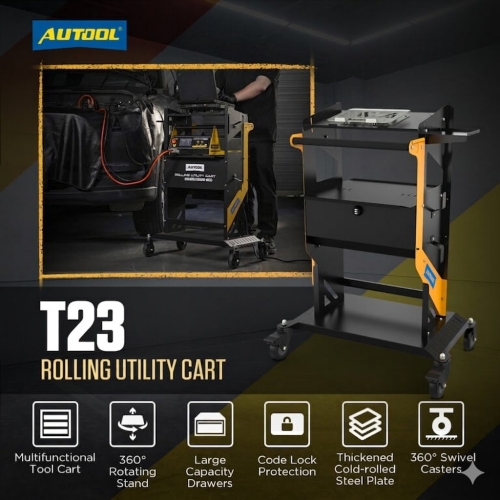 AUTOOL T23 Etagen Transportwagen mit Rädern und Griff