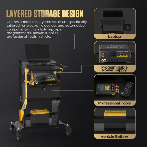 AUTOOL T23 Etagen Transportwagen mit Rädern und Griff