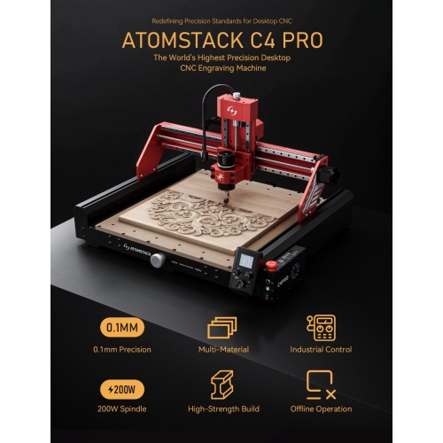 Atomstack C4 Pro CNC-Fräsmaschine + Zubehör