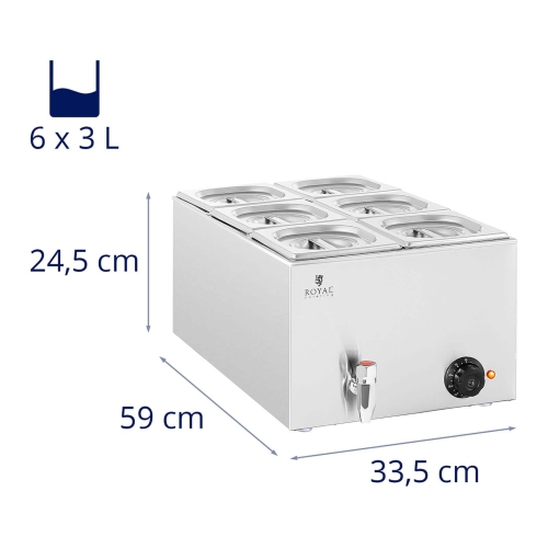 Bemar- 600 W - 6 GN 1/6 - Ablasshahn