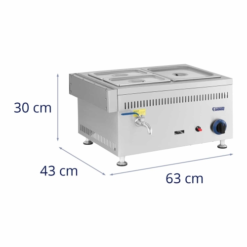 Gas-Wasserbad – 3300 W – 3 GN – 0,02 bar – G20