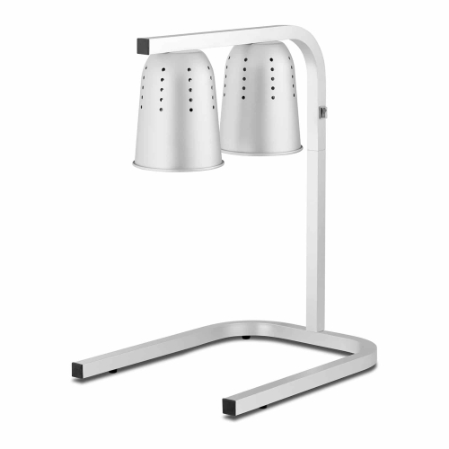 Lampe zum Erhitzen von Lebensmitteln - höhenverstellbar - 2 Glühbirnen - Aluminium