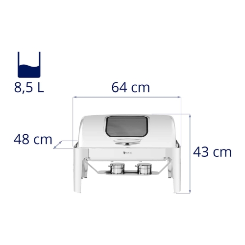 Pastenwärmer – GN 1/1 – 8,5 l – 2 Behälter – Sichtfenster