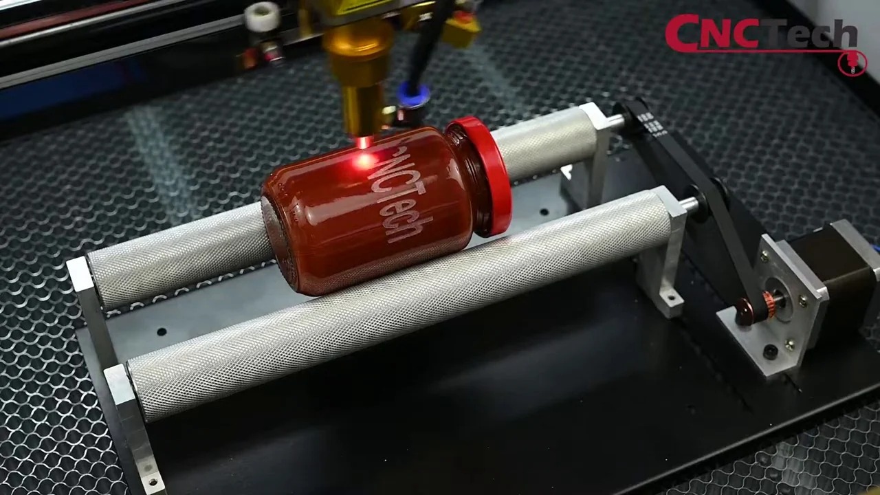 Glas: Gravieren mit Drehvorrichtung