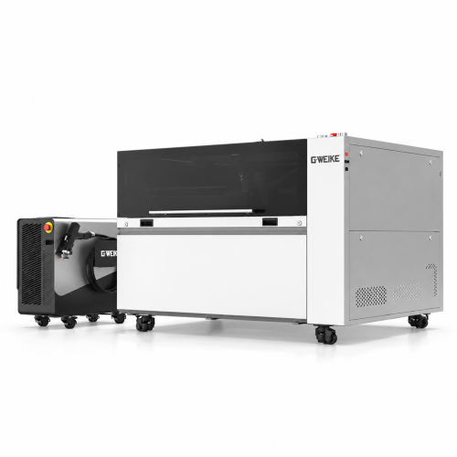 GWEIKE M3 PRO — komplette Maschine und FIBER-Laserquelle auf weißem Hintergrund